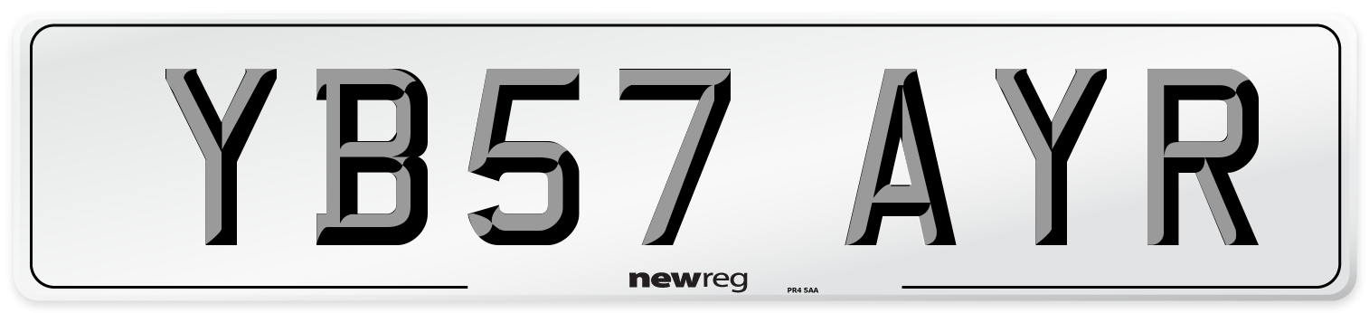YB57 AYR Number Plate from New Reg